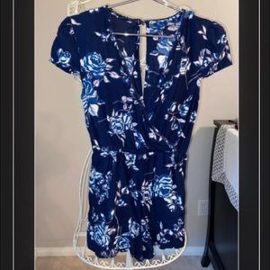 Blue Floral Romper